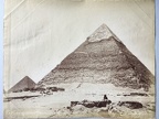 signed: Le Caire, les trois Pyramides Égyptes, Bonfils
